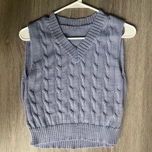 bluish purple sweater vest